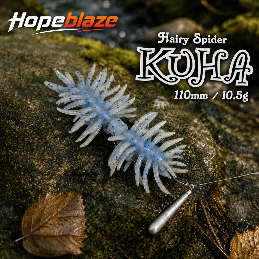 Hopeblaze Floating Conjoined Spider Soft Lure Creature Bait for Imakatsu Kujala 110 Bass Pike Mandarin Fish No‑Sinker Neko Rig