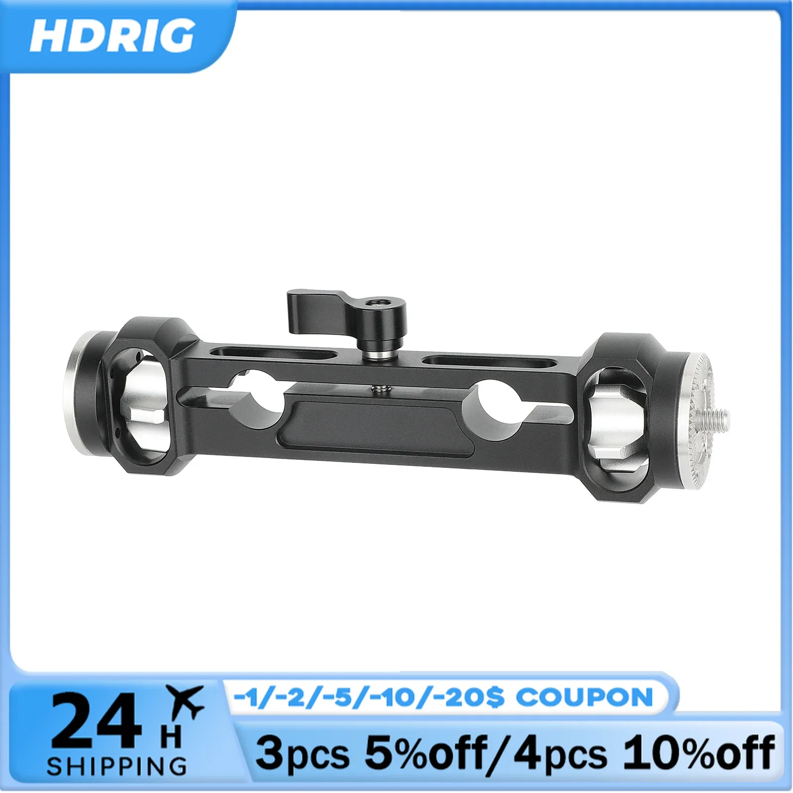 

HDRIG 15mm Rod Clamp with Standard ARRI Rosette (Dual M6 Male Screw) For Handle Camera Cage Shoulder Rig 1/4 3/8 inch Screw Cam