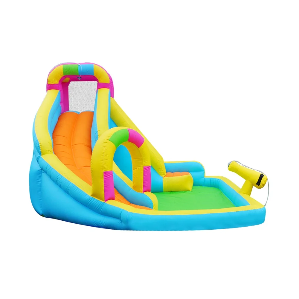 Inflatable water park with slides inflatable pool trampoline castle children's playground inflatable elastic water slides