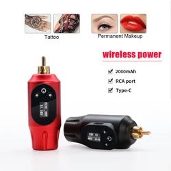 Professional Wireless Tattoo Power Supply 2000mHa Rechargeable Mini Portable Tattoo Battery RCA Jack for Rotary Tattoo Machine