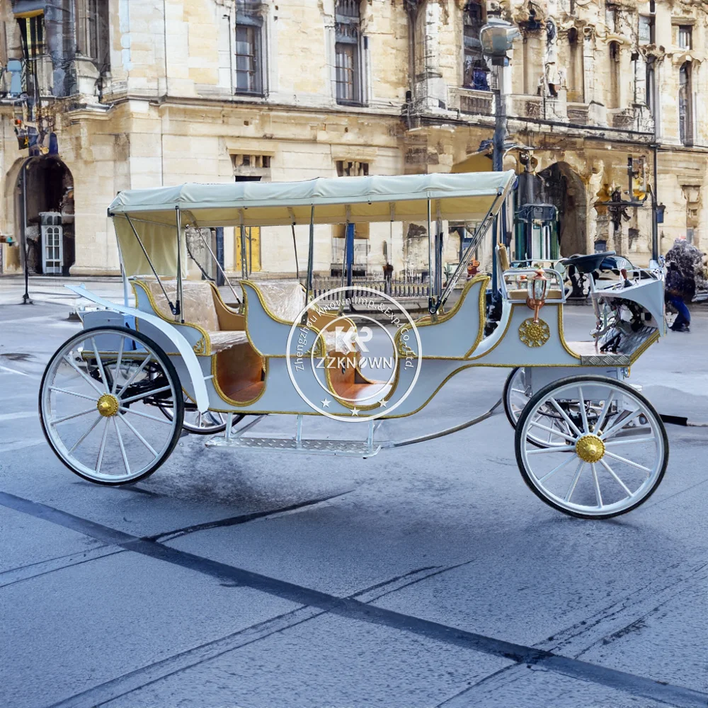 Luxury European Vintage Horse Carriage Retro Royal Sightseeing Horse Carriage Tourist Carriage for Park Scenic Area