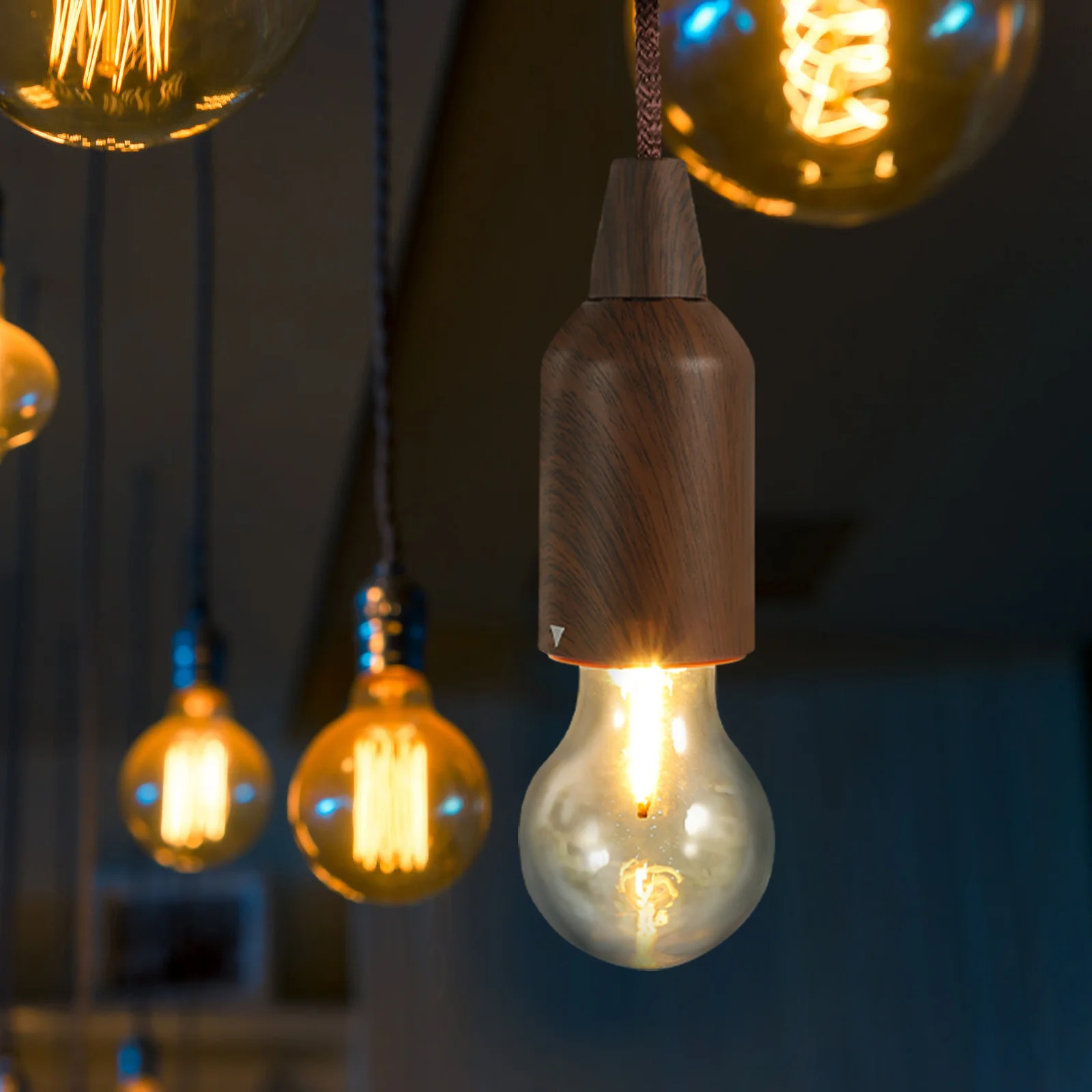 

Retro Globe Bulb Light Portable Hanging Pull String Lamp for Camping Hiking Christmas Outdoor Party Operated Light Bulb