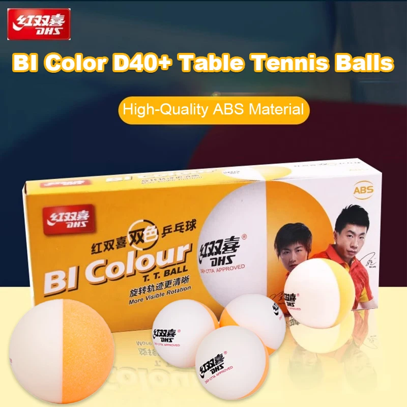 

DHS BI Color D40+ Table Tennis Balls ABS New Material Seamed Ping Pong Balls CTTA Approved 10 Pcs Per Box Table Tennis Balls