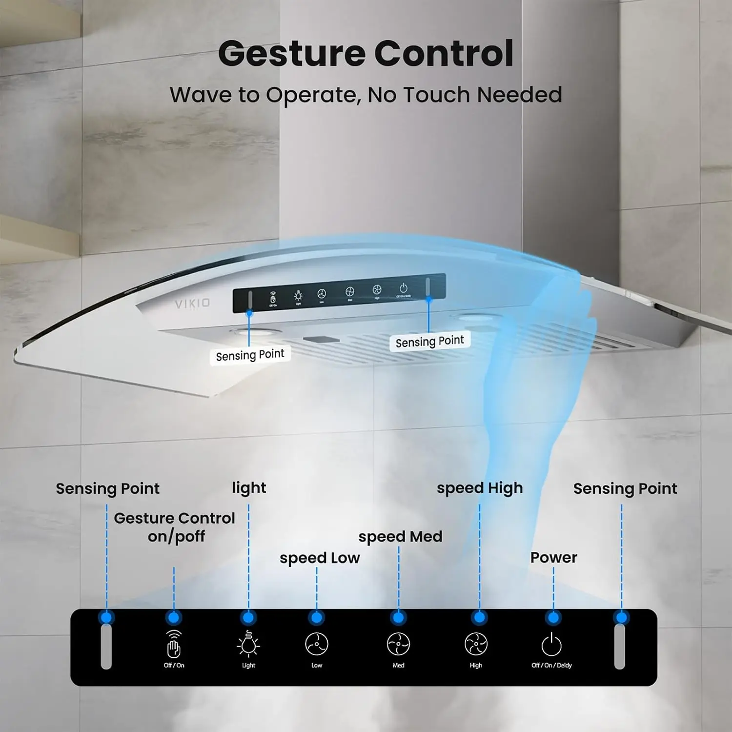 غطاء محرك السيارة مثبت على الحائط مقاس 36 بوصة من الزجاج المقسى 900 CFM فتحة تهوية مدخنة المطبخ من الفولاذ المقاوم للصدأ مع مستشعر قوي ومفتاح التحكم باللمس