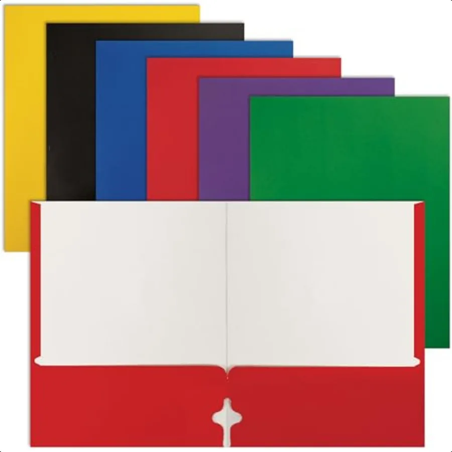 

Letter Size Paper Portfolios Case of 100 Assorted Primary Colors Assorted 2 Pocket Paper Folders