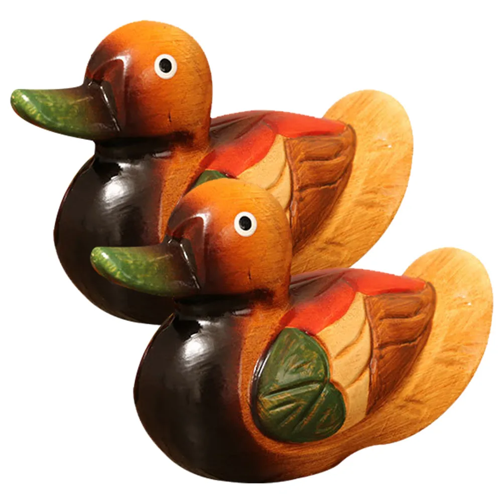 

M Ducks Statue Wooden Crafts Stable Bottom Home Decor Desktop Adornment Wedding Gift Birthday Anniversaries