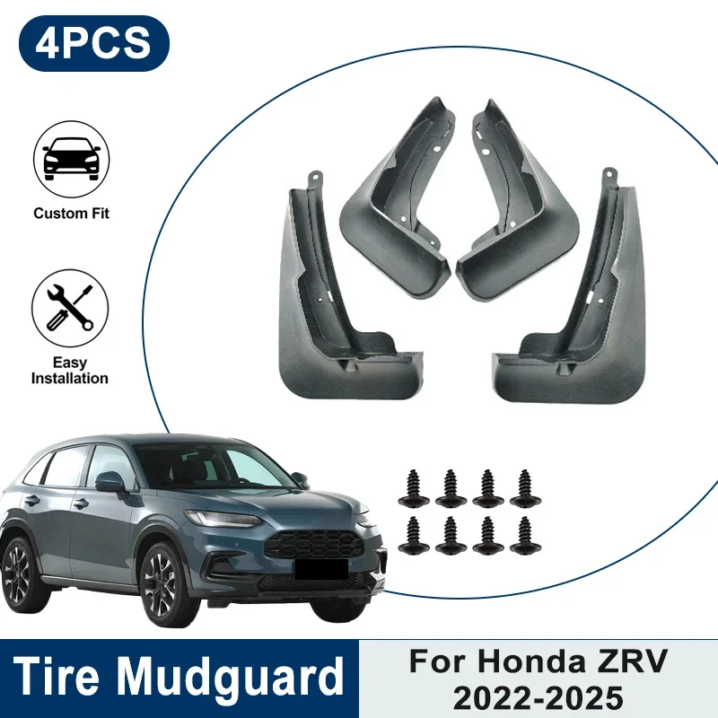 

4PCS Waterproof Car Mud Flaps For Honda ZRV 2022 2023 2024 2025 Anti-Splash Mudguards Fender Trim Auto Accessories