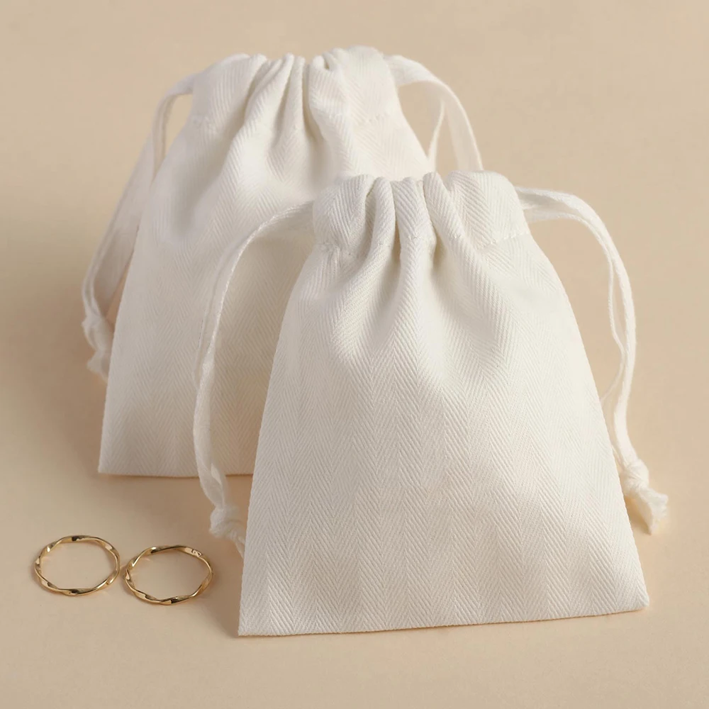 

Favor Bags Gift Cotton Wrap Drawstring Bag Jewelry Organizer Custom Logo Rope Packaging for Entrepreneurship Wedding Pouches