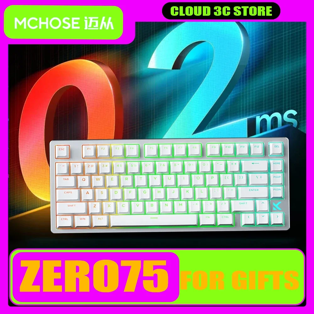 Mchose Zero75 Mechanical Keyboard Magnetic Switch Knob RGB Hot-Swap Low Latency Wired Gaming Keyboard Custom Hot-Swap Pc Gamer