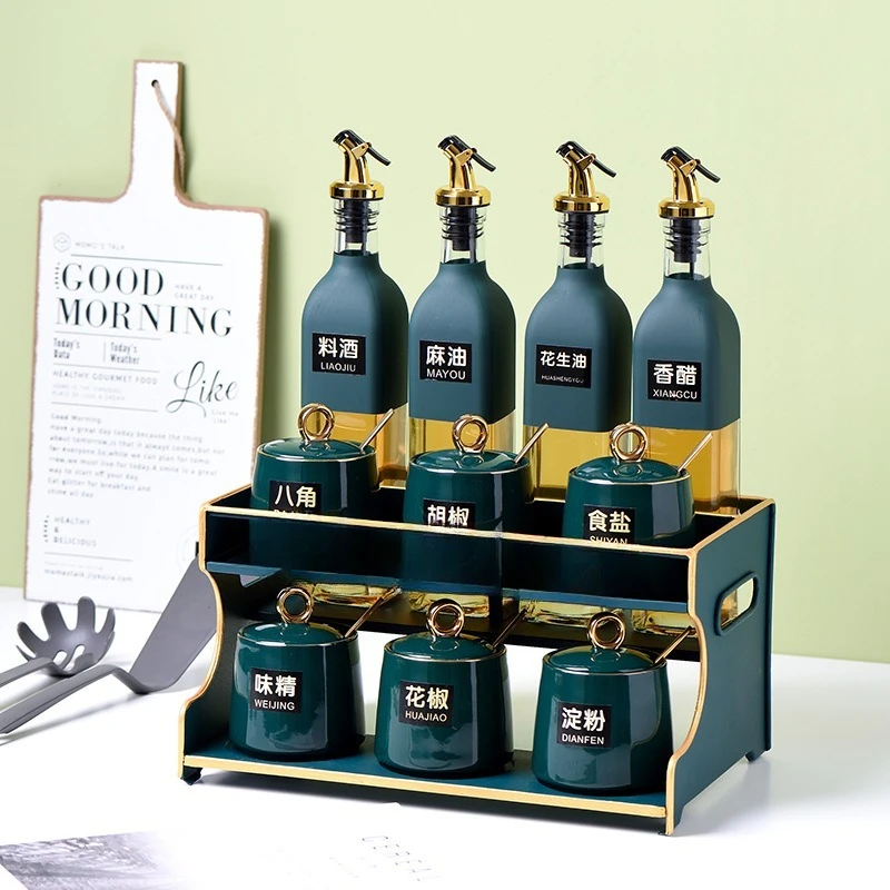 

Nordic ceramic seasoning box, seasoning jar, household kitchen, oil bottle seasoning storage box