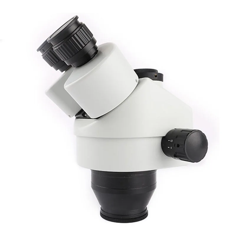 Simul-Focal Trinocular Microscope Zoom Stereo Head 7-45X Auxiliary Lens+ 0.5XCTV Lens Can Contact Camera