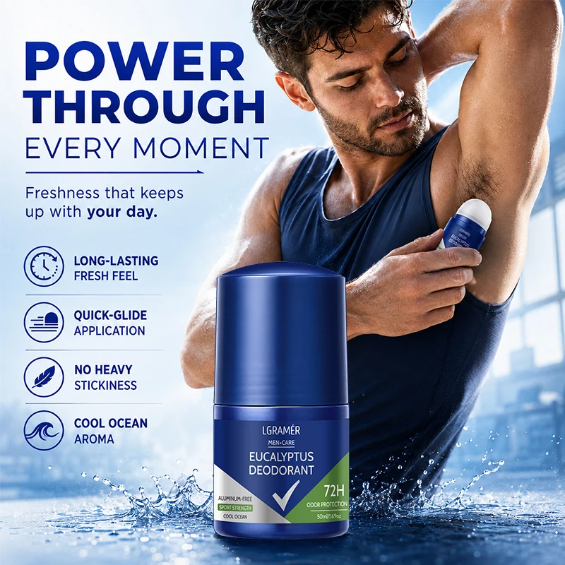 Men's Care Eucalyptus Deodorant Stick 72H Odor Protection Cool Ocean Long Lasting Freshness Anti Perspiration Underarm Products