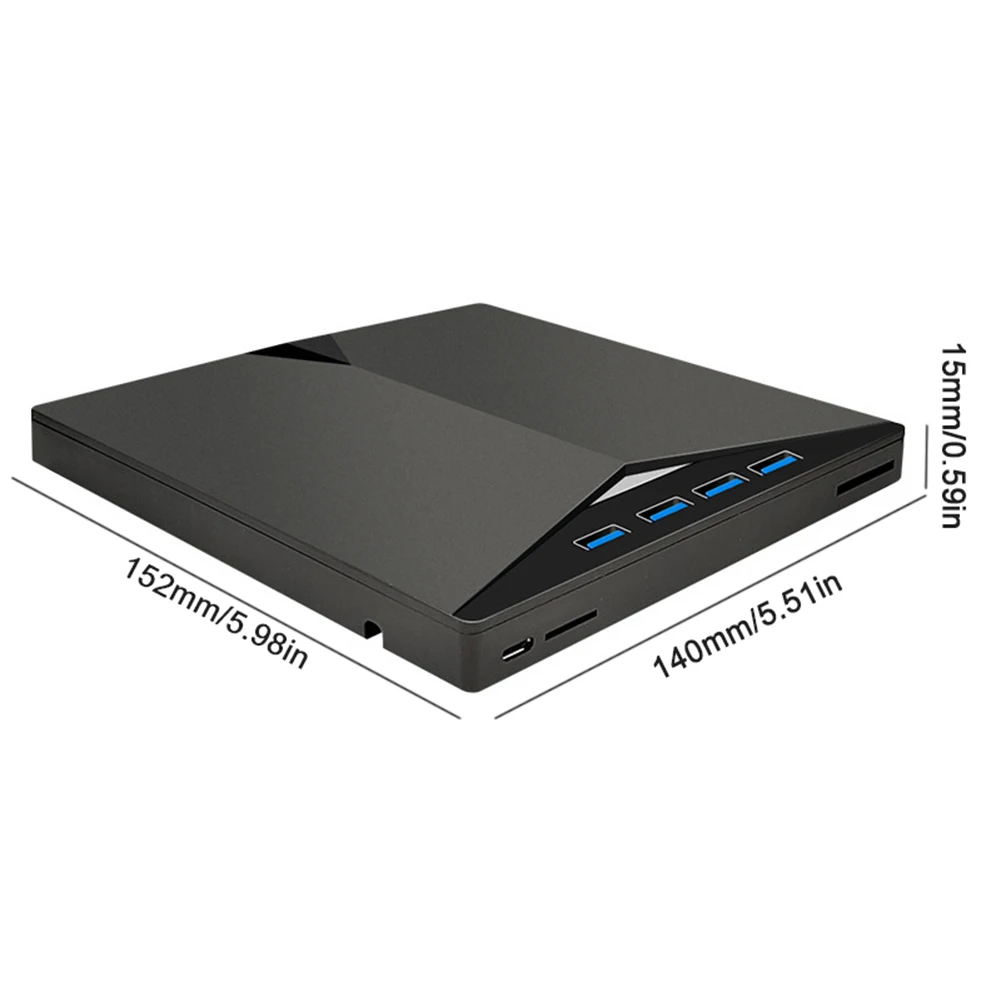 كاتب أقراص DVD RW خارجي 7 في 1 USB3.0 Type-C عالي السرعة للتوصيل والتشغيل لنظام التشغيل Windows 11/10/8/7/Linux/ OS