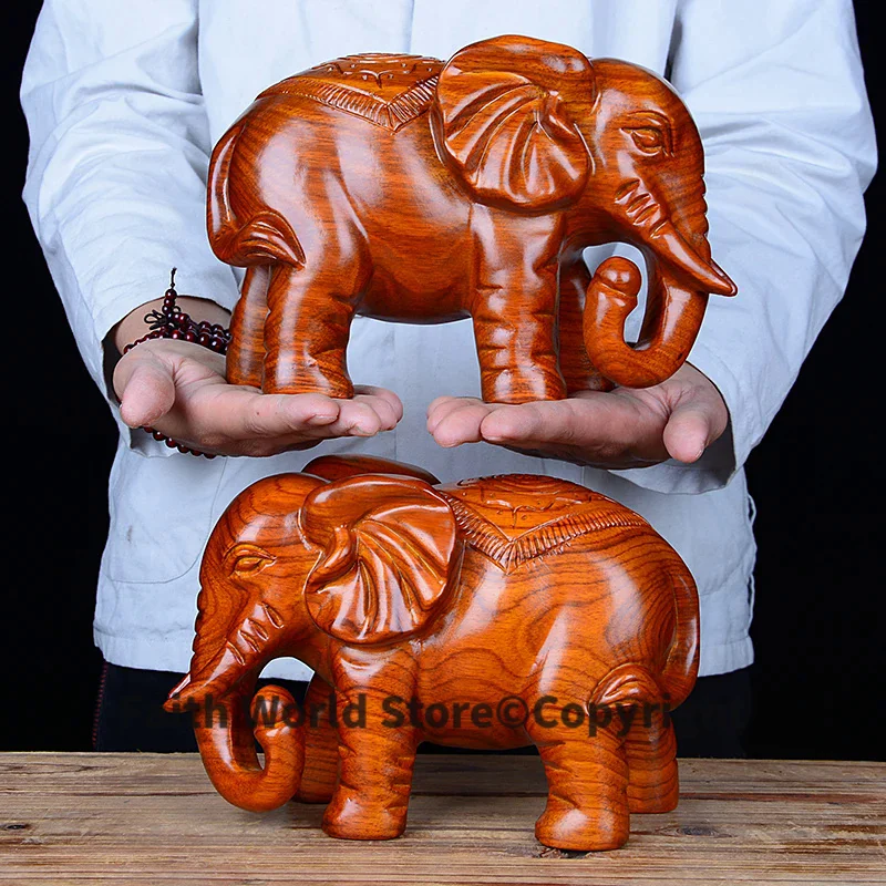 2025 grade Decoration art # business office home efficacious Talisman Handmade Yellow pear wood Elephant FENG SHUI Sculpture