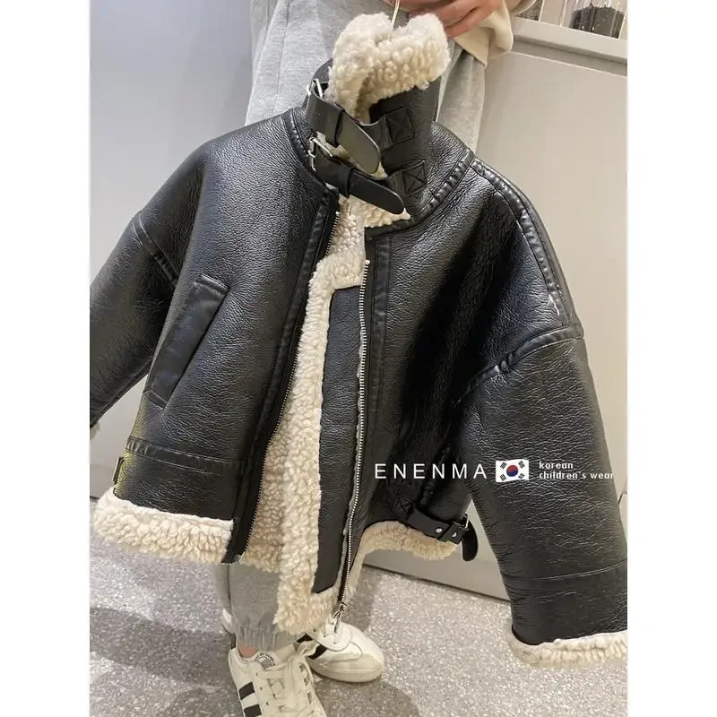 Abrigo de lana cálido para niñas, chaqueta de otoño e invierno, TY88, versión coreana, 2024