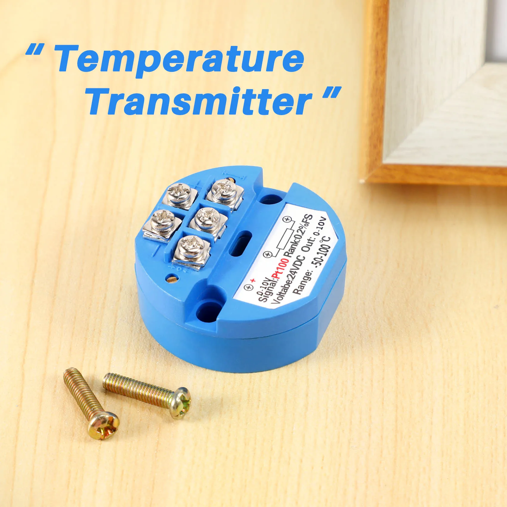 RTD PT100 Temperature Transmitter DC24V Minus 50 ~ 100 degree Output 0-10V