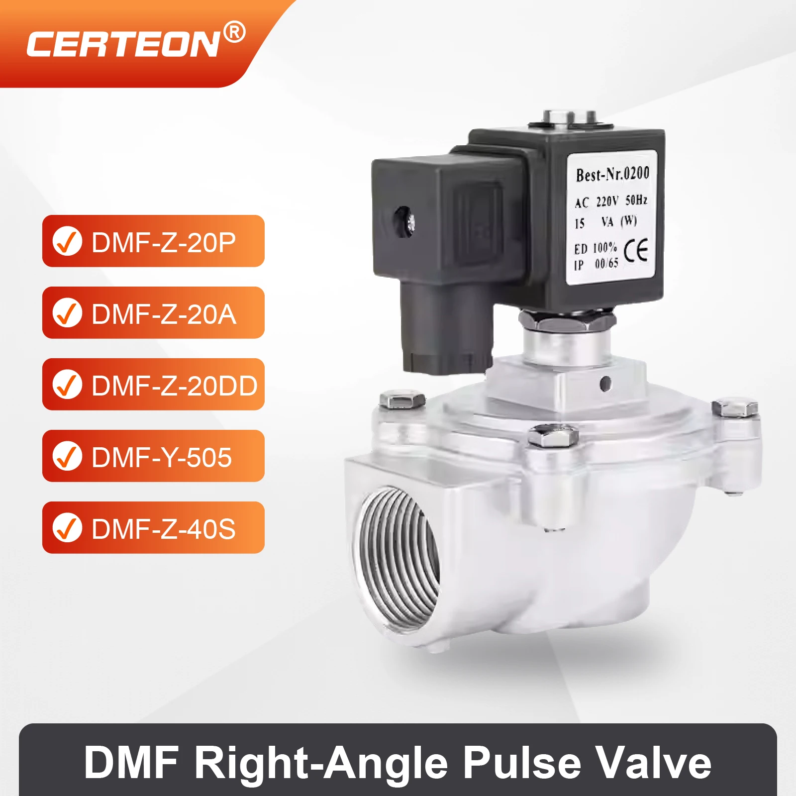 Bag Dust Collector DMF-Z-20/25 Shanghai Bag Type Solenoid Valve Pulse Valve 1 Inch High Prototype Submerged Right Angle Type