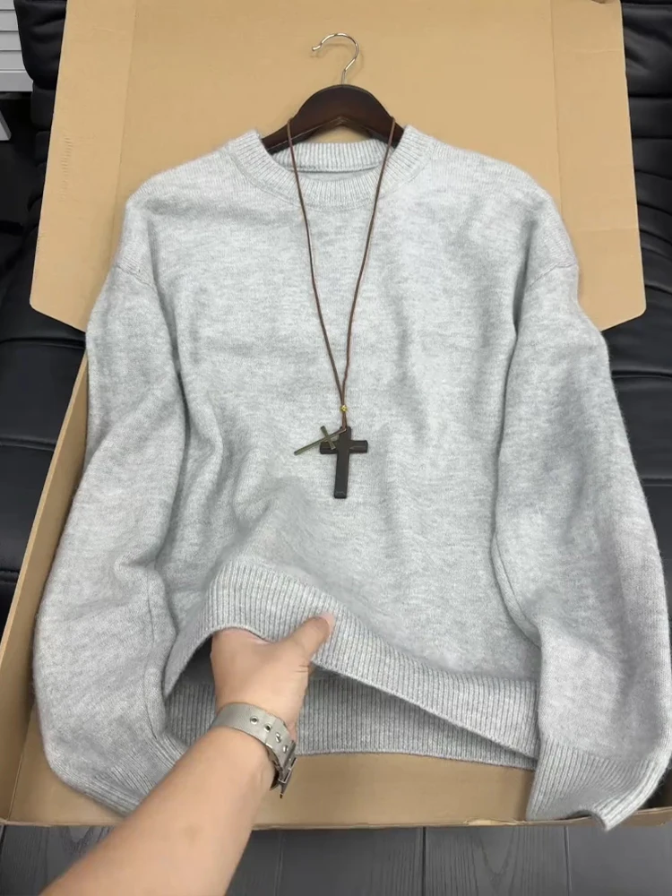 

Cleanfit Men's round Ne Knitwear Casual Loose Fit Warm Long Sve Inner Wear American Sle Comfortable Autumn Winter Sweater