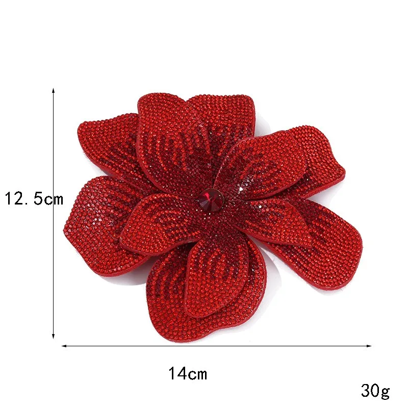 3D Rhinestone Flower Glitter DIY Brooch Versatile Accessory for Clothing And Craft