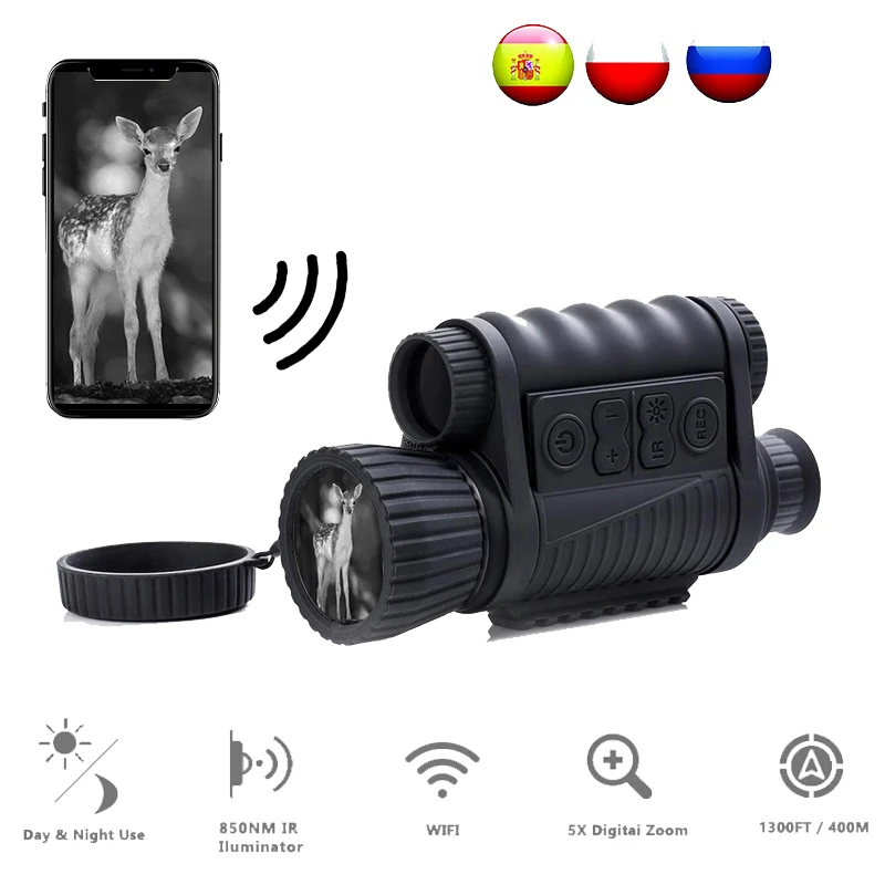 

WG650 Night Hunting Digital Infrared Scope 6X50 Night Vision Monocular 200M Range NV Rilfescope Telescope take Picture Video