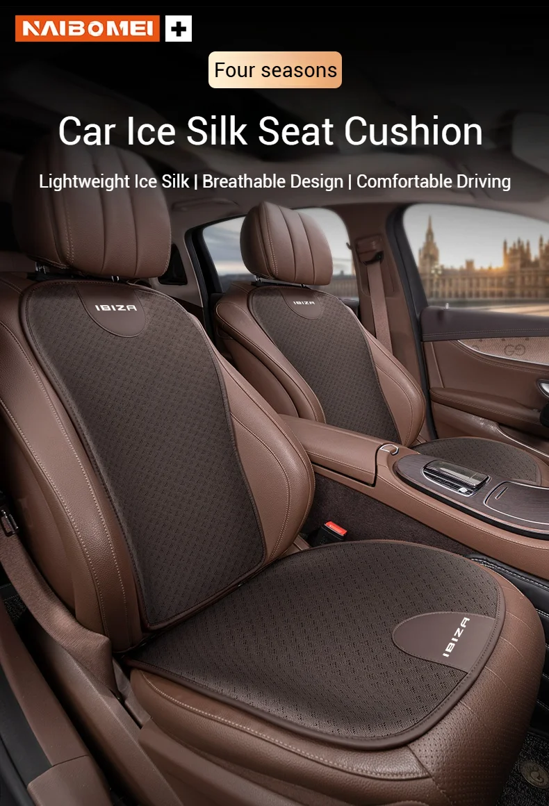 

Car Seat Cushion Ice Silk Breathable Car Front Rear Seat Protection Pad Seat Cover Four Seasons Universal For Seat Ibiza