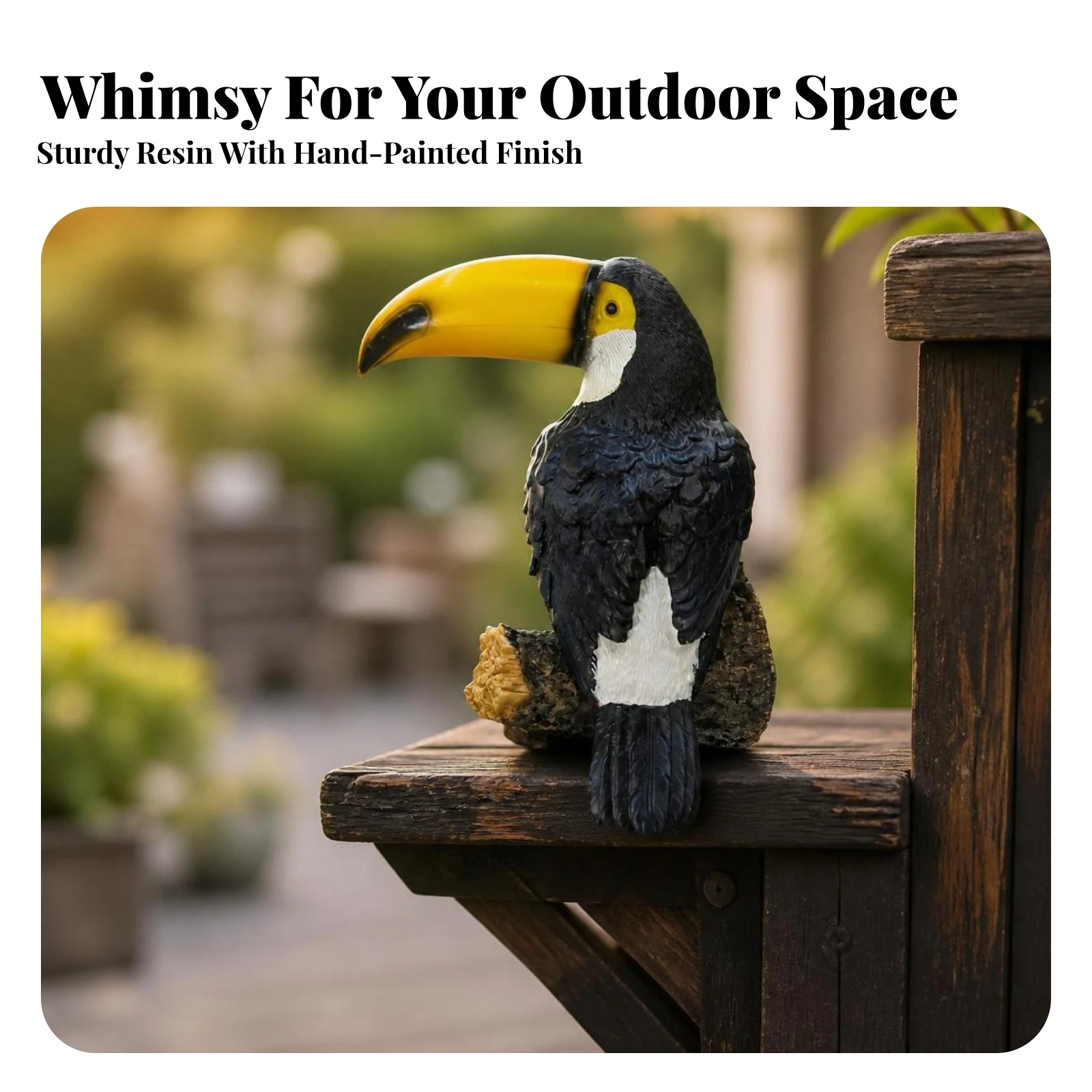 Toucan Sculpture Tropical Toucan Ornament Bird Statue Realistic Decor Lifelike for Gardeners, Trees, Yard