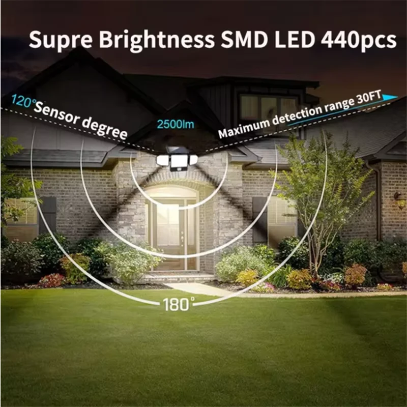 440 LED Solar Light PIR Motion Sensor Outdoor Solar Lamp IP65 Waterproof Wall Light Solar Sunlight Powered Garden street light