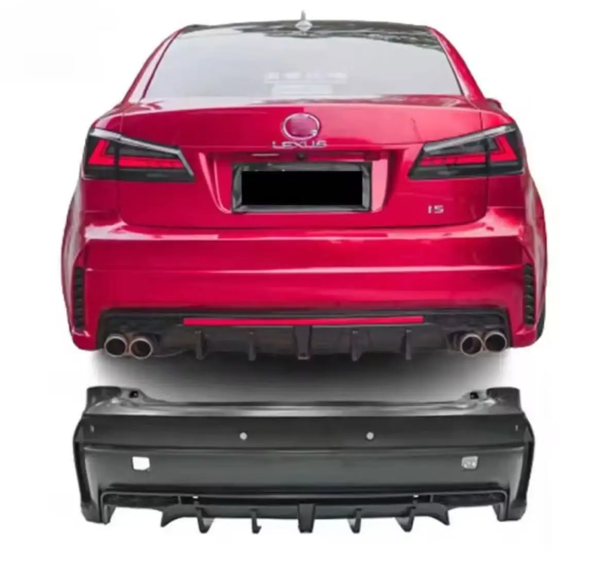 

New Injection PP Car bodykit For Lexus 2006-2012 IS250 IS300 Rear Bumper Kits With Taillight Reflector Light Rear bumper Kits