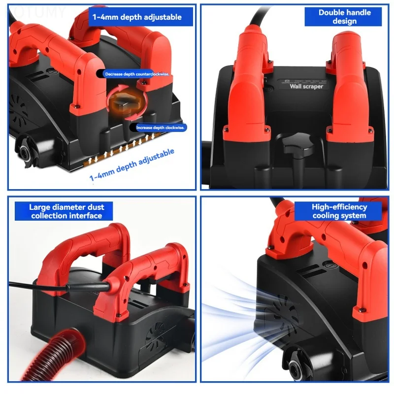 High Power Electric Wall Planer, Putty & Old Wall Surface Remover, Wall Renovation Cement Rough Grinding Machine