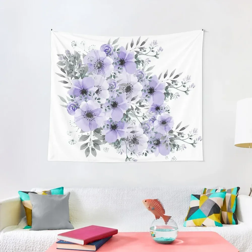 

Watercolor, Lilac Purple Floral Bouquet Tapestry Decorative Wall Murals Bedrooms Decorations Tapestry