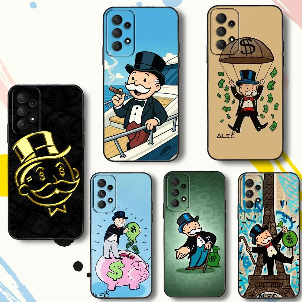MonopolyS Man D-Dollar Alec Capa de telefone para Samsung Galaxy A 80,72,73,91,53,22,51,52,5G,Plus,J,Note Capa preta macia