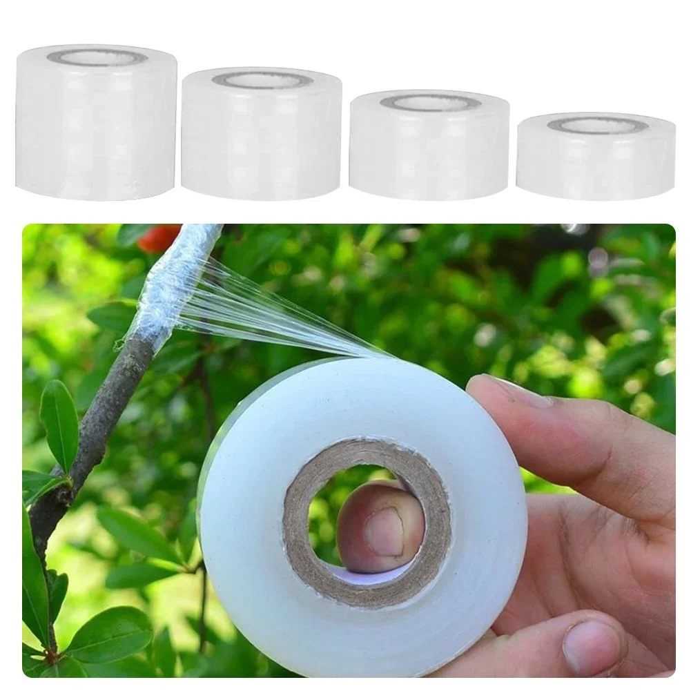 100M/Roll Nursery Grafting Tape Roll Stretchable Self-adhesive Degradable White Grafting Tape Plant Tie Tape Grafting Film Band