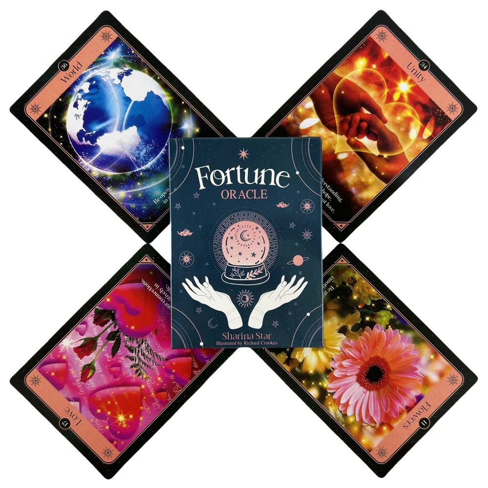 Fortune Oracle Cards A 36-Tarot English Visions Divination Edition Lila Niedliches Deck Board Party-Spiele