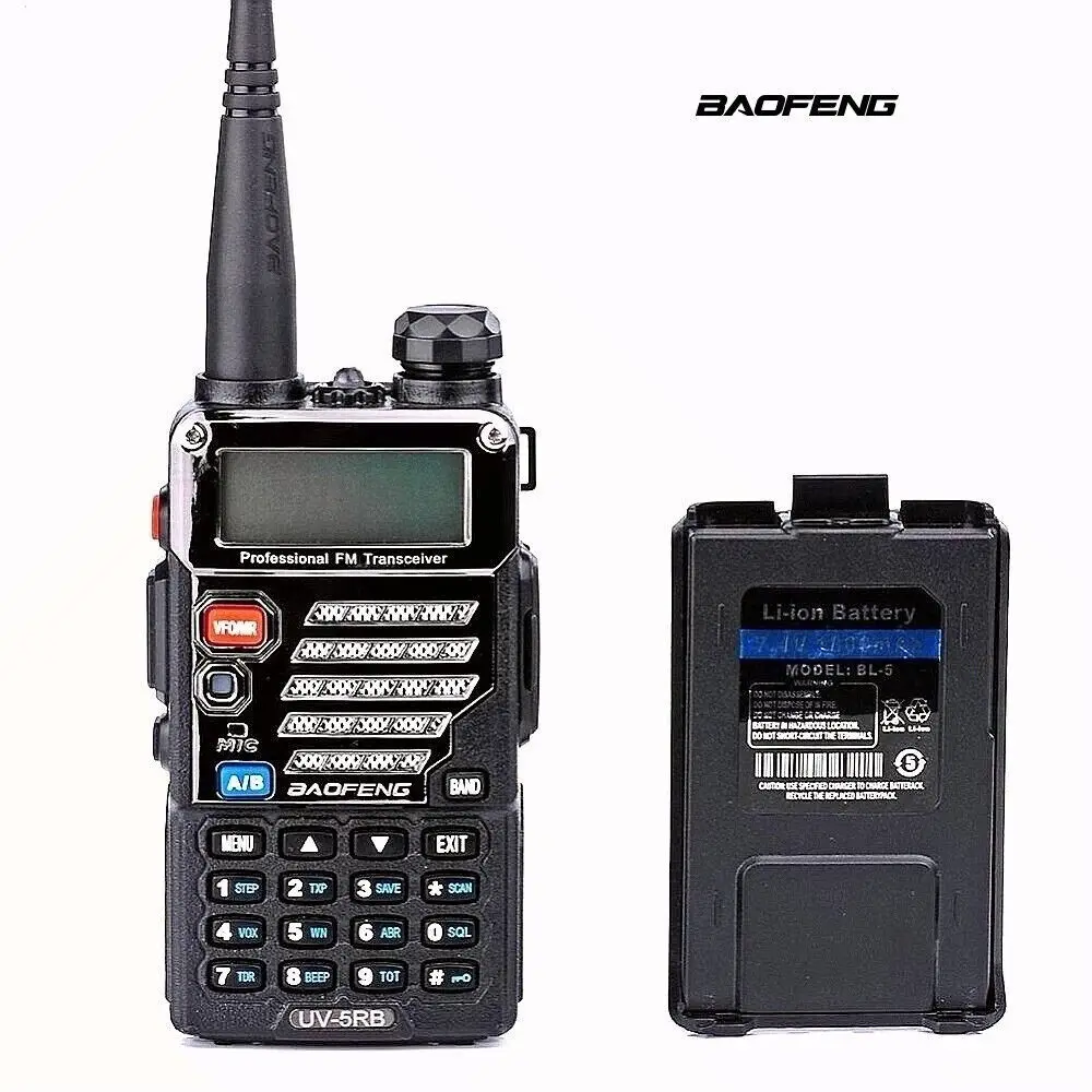 UV-5RB Baofeng Walkie Taklie VHF/UHF Dual Band Portable FM Two Way Radio with Earpiece