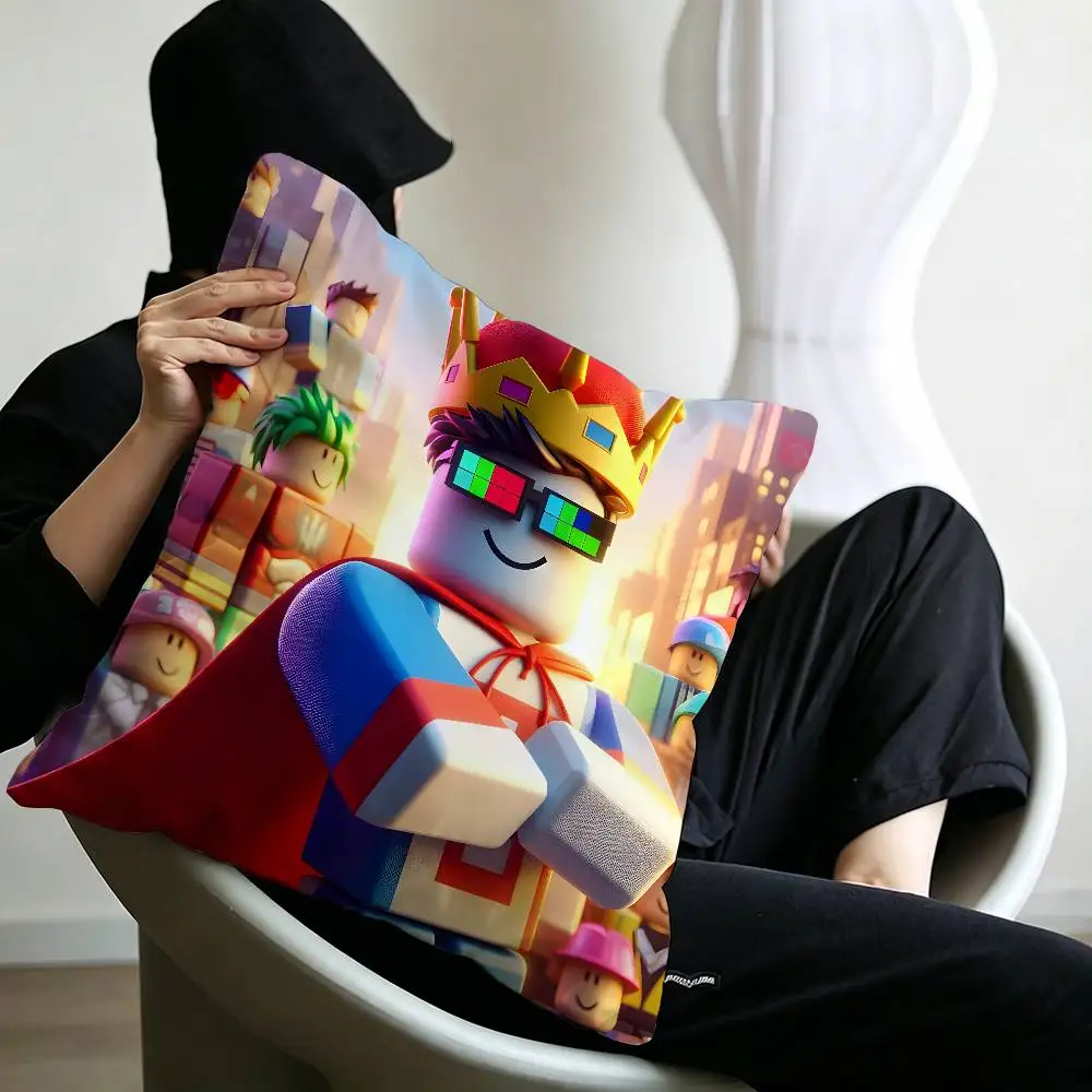 Hot Game R-Robloxs-X Coole Kissenbezüge, Cartoon-Sofa, dekorativ, für Zuhause, doppelseitiger Druck, kurzer Plüsch, niedlicher Kissenbezug – Detail 18
