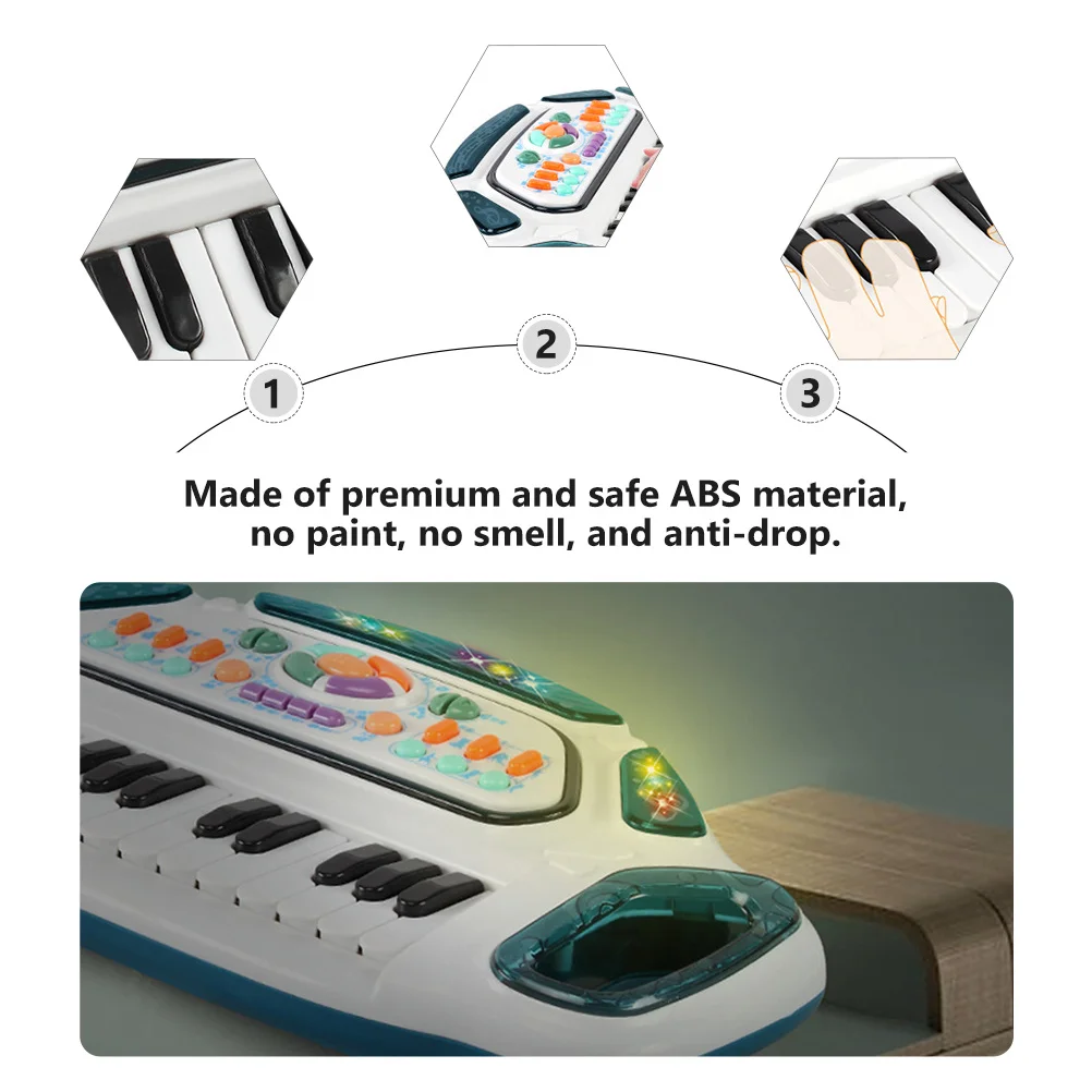 

1Set Electric Piano Musical Plaything Premium ABS Material Safe Baby Music Early Learning Instrument for Parent Child