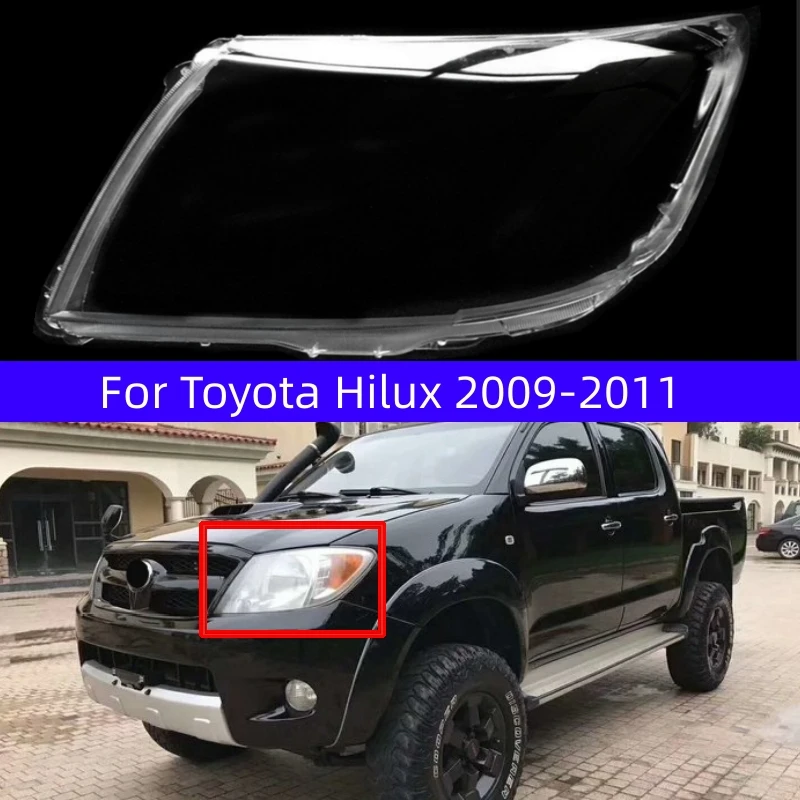 

For Toyota Hilux 2009 2010 2011 Car Accessories Headlight Cover lamp Shell Lampshade Transparent Shade Mask Plexiglass