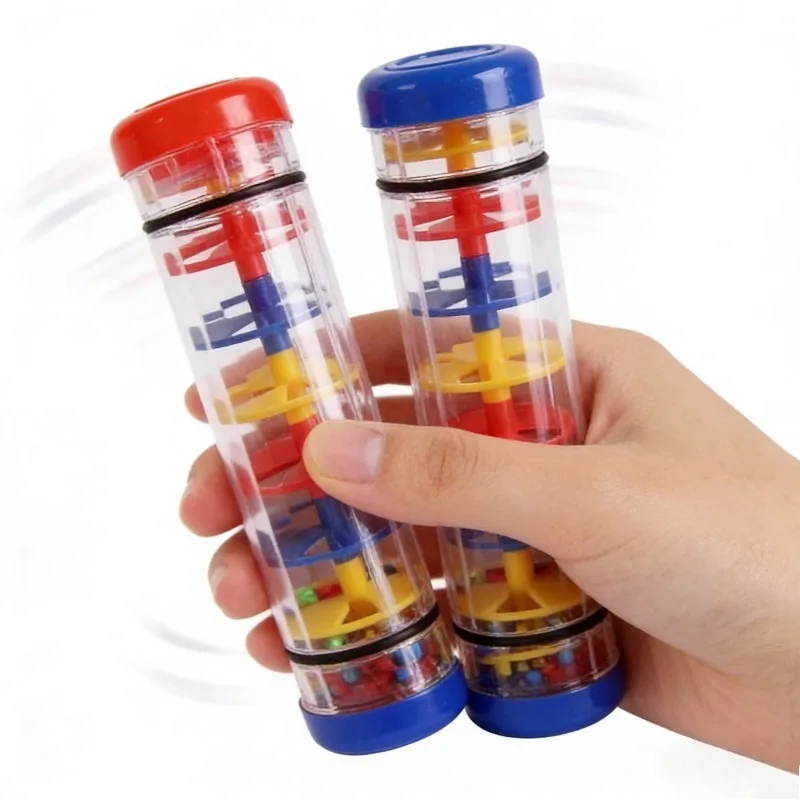 Brinquedo musical para bebês, sons de chuva, sino, tubos de som de chuva para acalmar bebês, quebra-cabeça, instrumentos musicais para exercitar ouvir
