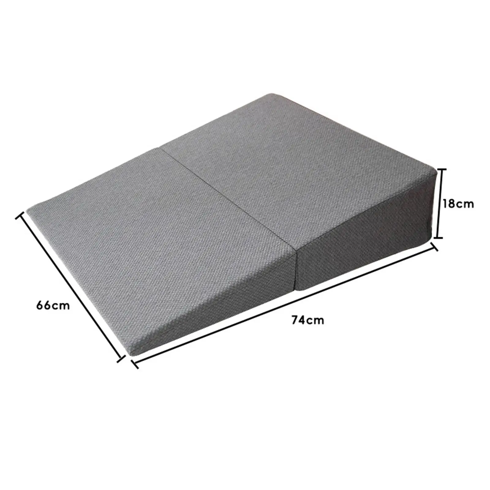 Gray Wedge Pillow with Support Sturdy Foam Incline Bed Cushion for Head Raise and Pillow for Legs Comfort