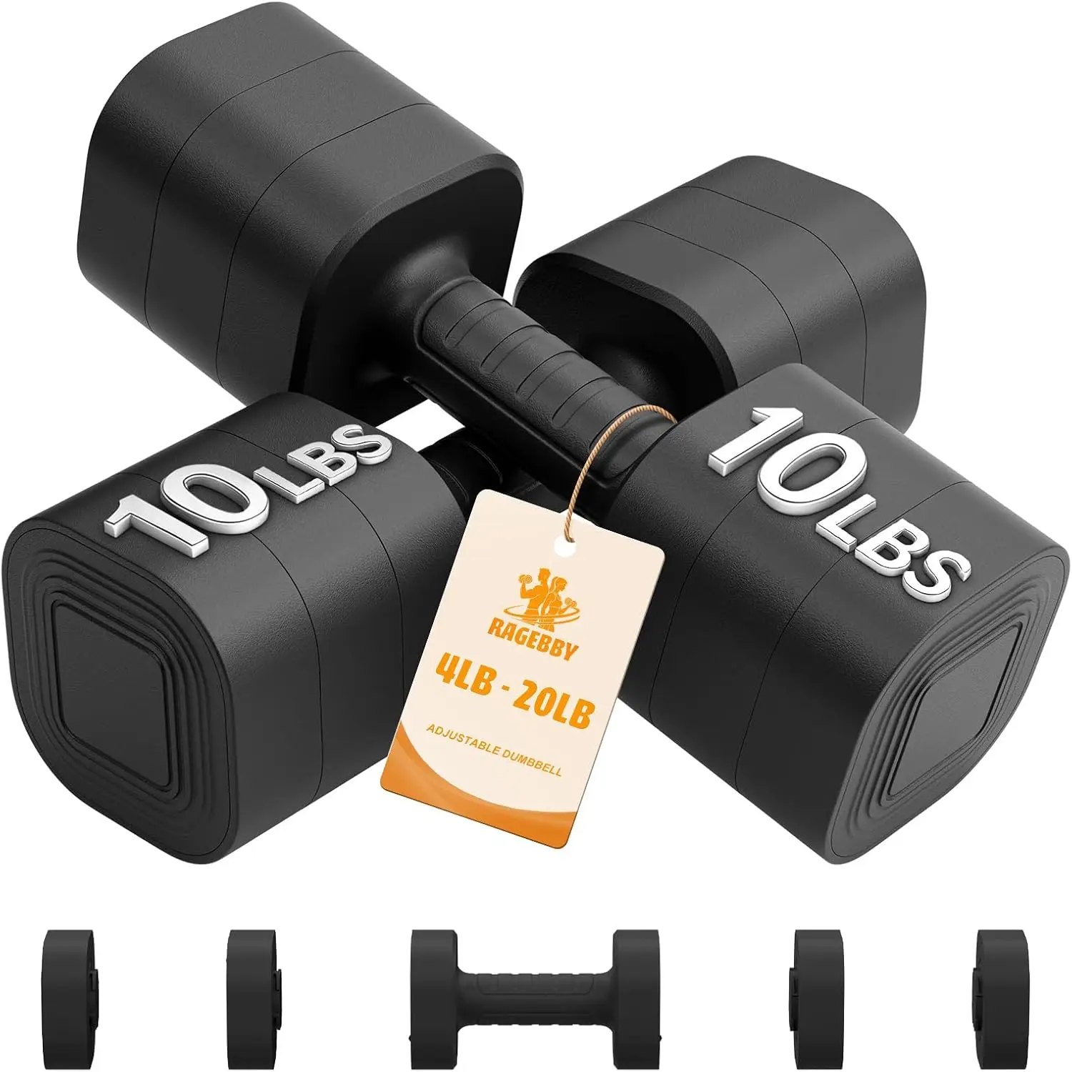 Adjustable Dumbbell Set, 2-Piece Home Fitness Weights for Men and Women