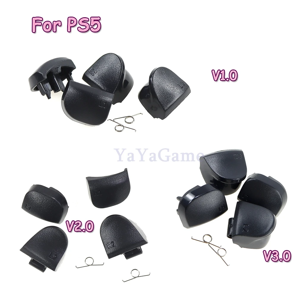 100Sets Buttons for PS5 V1 V2 V3 Controller L2R2 L1R1 Trigger Button Plastic with Spring For PS5 BDM-010/020/030 Game Controller