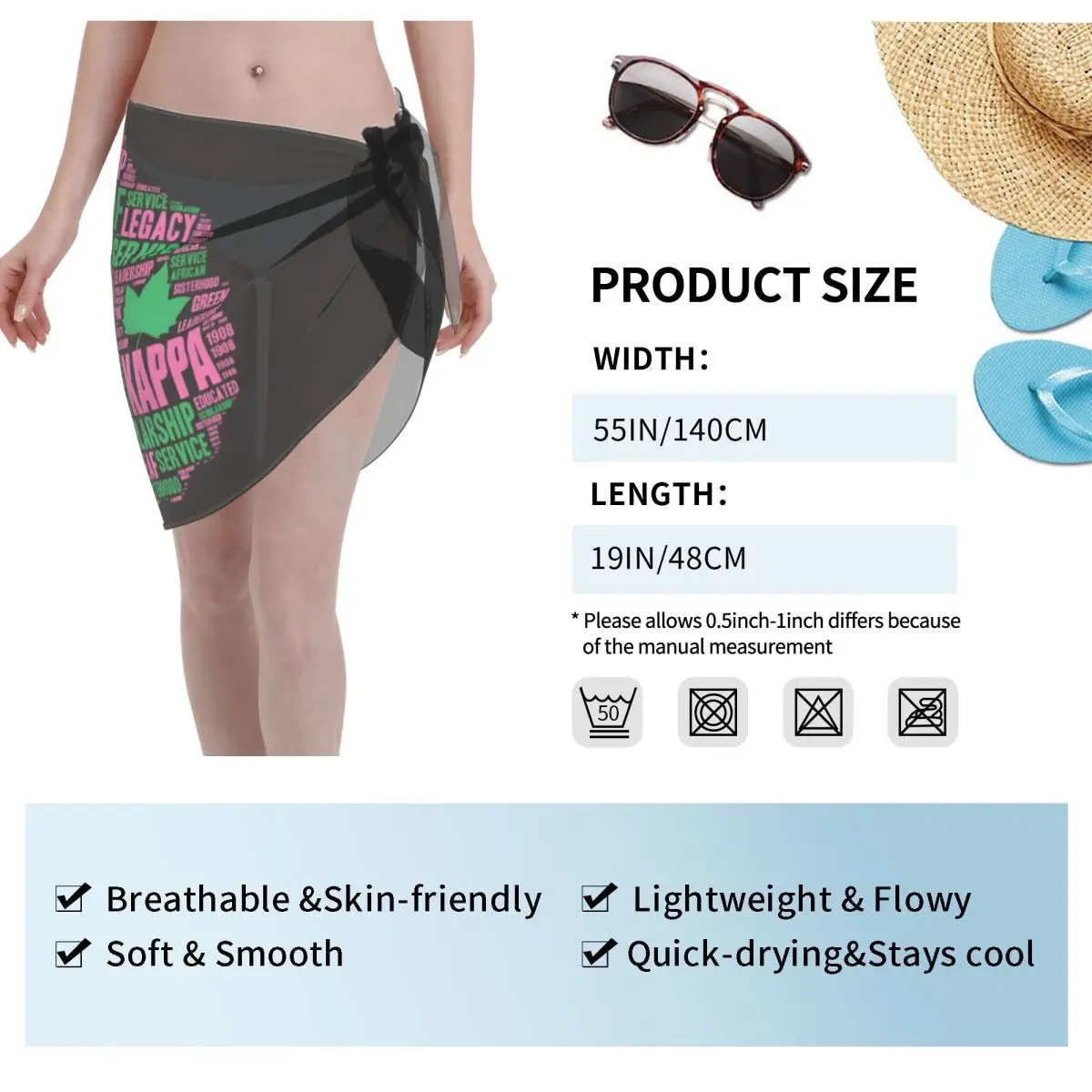 Benutzerdefinierte AKA Sorority Girl 1908 Frauen kurze Sarongs Strand Wrap 3D-Druck für Bademode Strand Bikini Wrap Kleider Badeanzug Coverups