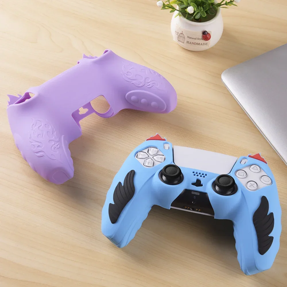 Case For SONY PS5 Gamepad Protective Cover Solid Color Silicone Gamepad Cases Anti-fall Rubber Game Console Console Case
