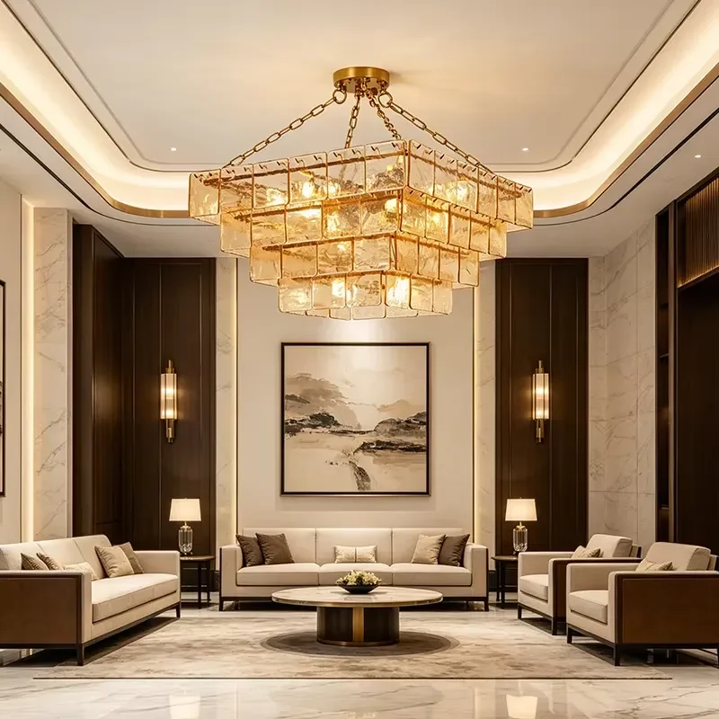 Modern Luxury Murano Glass Chandelier LED Iron Frame Pendant Light for Hotel Villa Room Decoration Contemporary Ceiling Lamp
