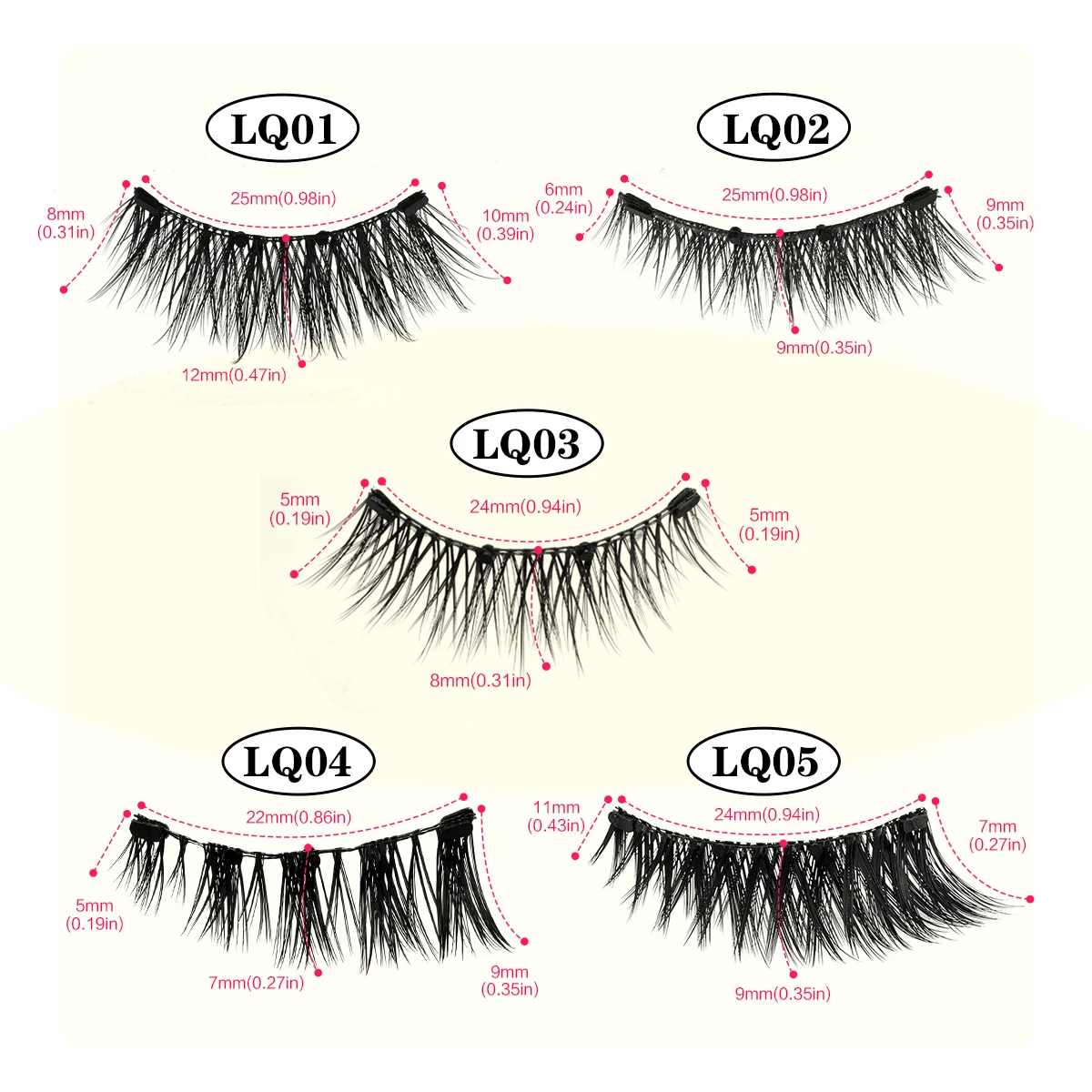YSDO Magnetische Wimpern 1 Paar Natürliche Magnetische Nerz-Kunstwimpern Wiederverwendbare Flauschige Dicke 3D Falsche Wimpern mit Applikator Klebefrei – Detail 4
