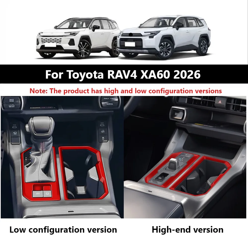 For Toyota RAV4 XA60 2026 ABS Red Center Console Gear Shift Panel