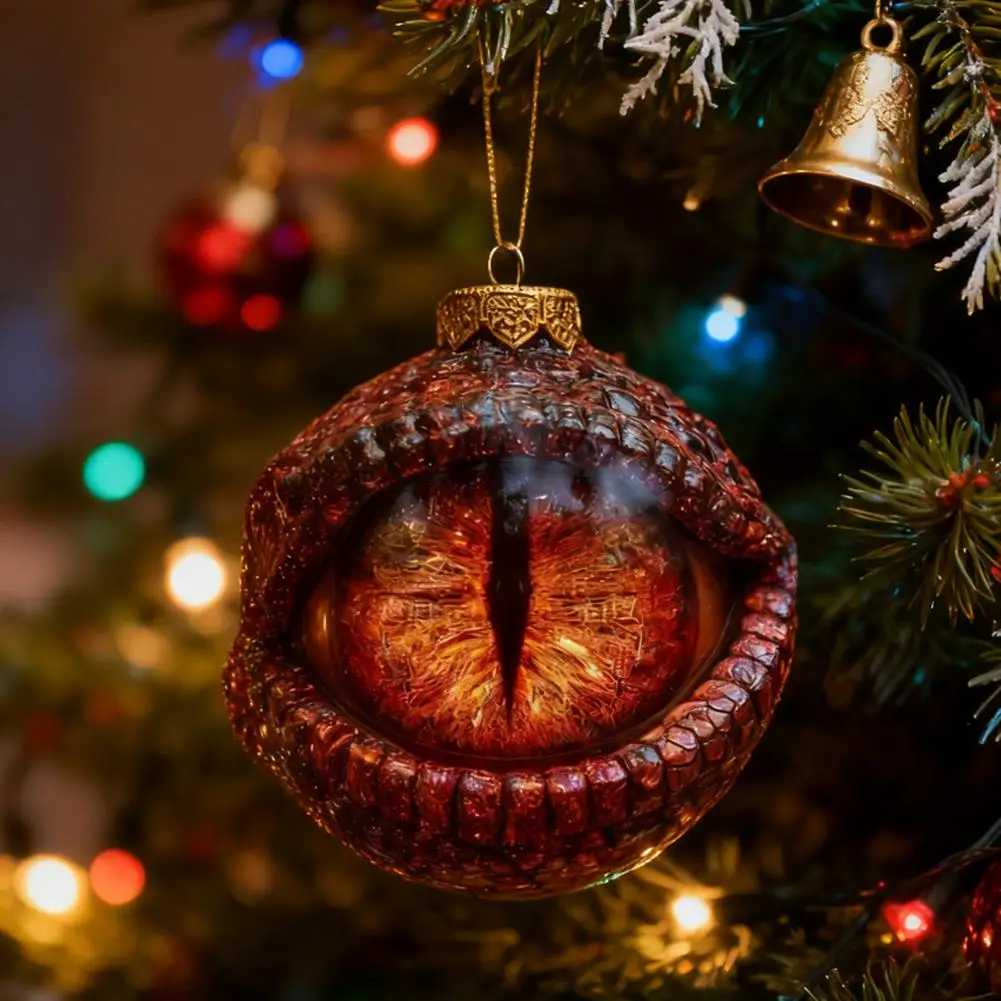 Ornamento natalizio in acrilico a forma di occhio di drago 2D Decorazione scura Appeso Natale Ornamento per biscotti natalizi Piccolo fest X2S4