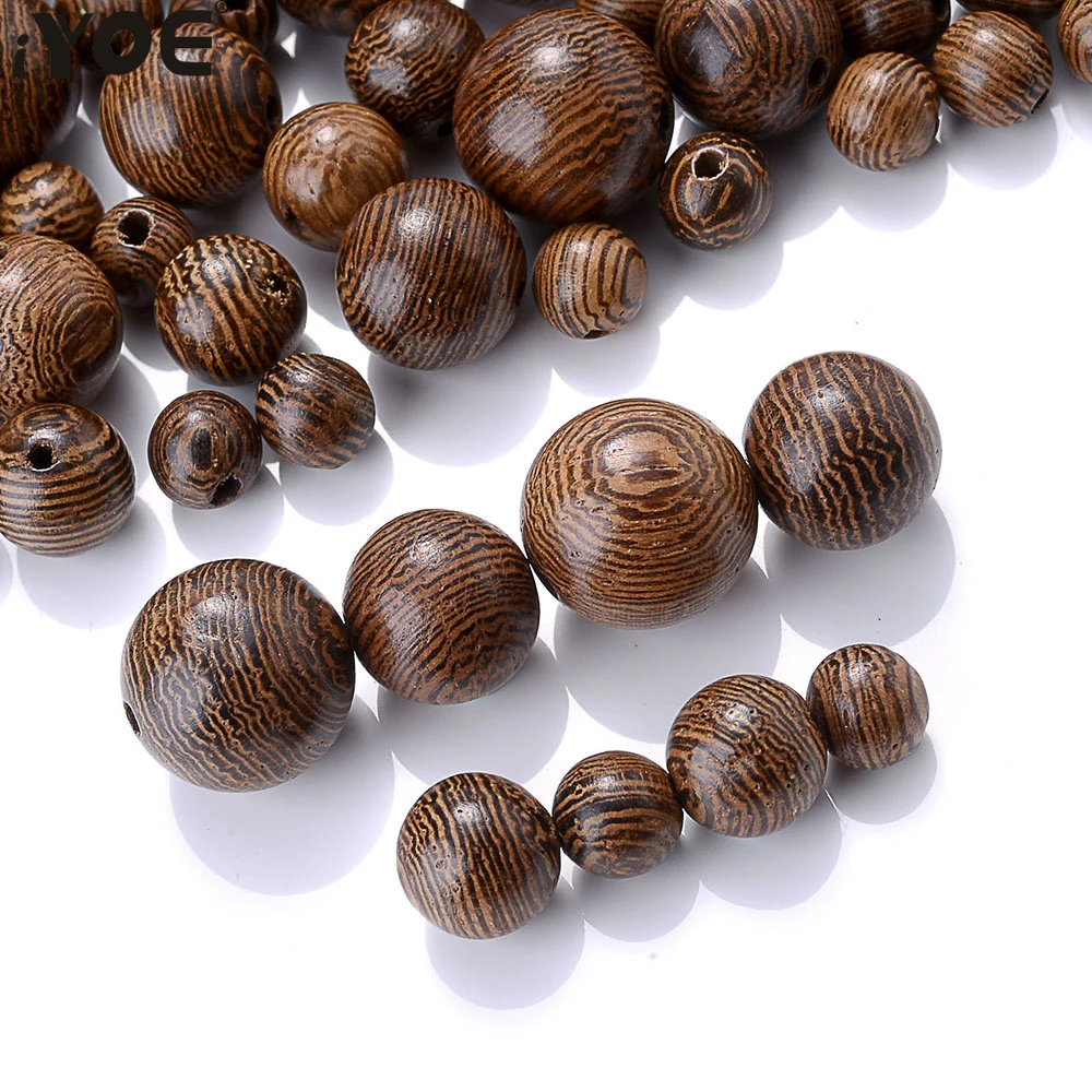 20-100pcs 6/8/10/12mm Wood Loose Beads Natural Crude Wooden Beads For Jewelry Making Bracelet Necklace Earring DIY Keychain