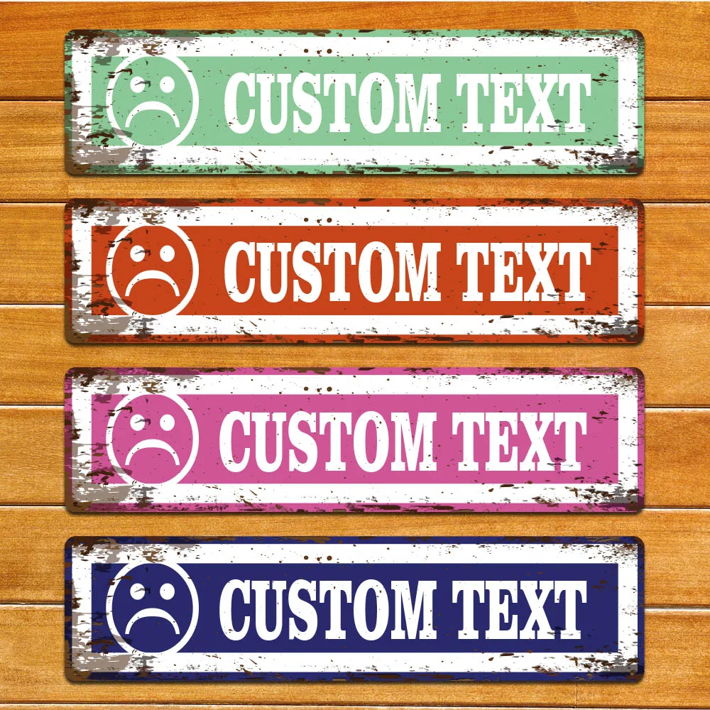 

1pc hot sale a frown face Personalized Text Iron Wall Signs Metal Wall Plaque For Home Decor Living Room Bedroom