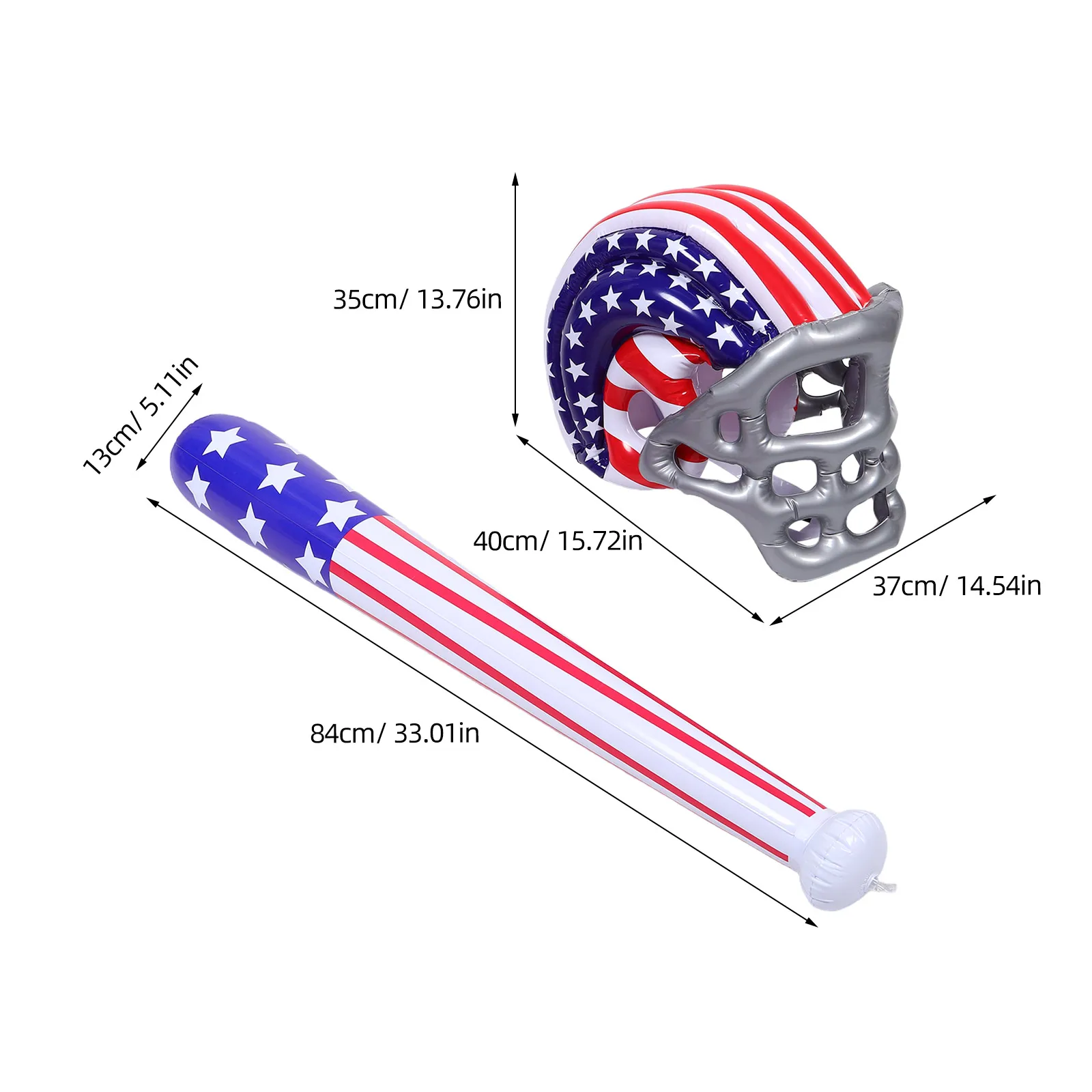 Creatieve Opblaasbare Bat Bulk Usa Vlag Baseball Cap Zacht Binnen Buiten Spelen Zomer Zwembad Party Decoraties Usa Vlag Hoed